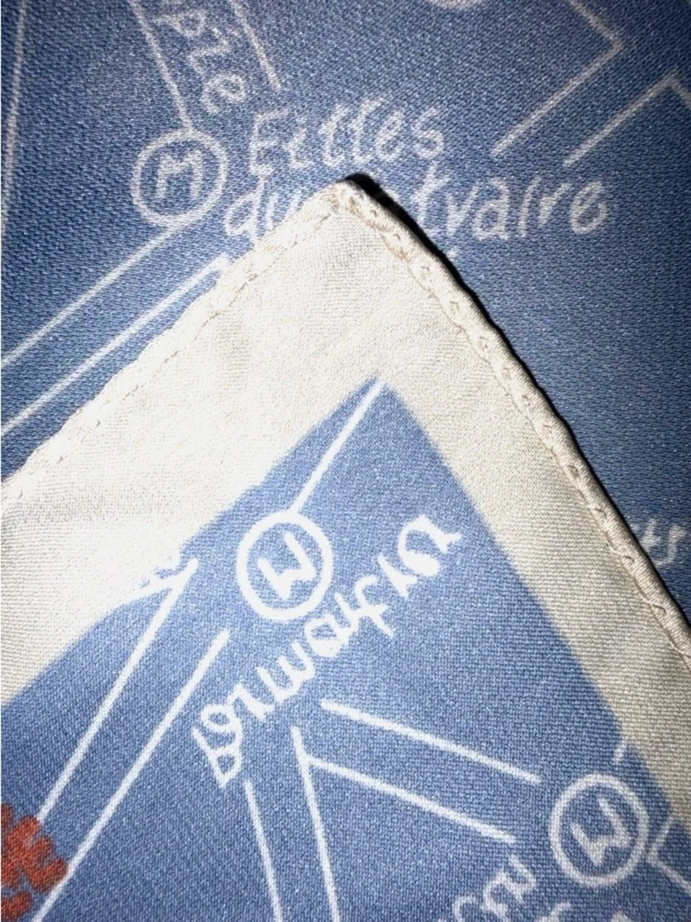 Paris Map Scarf Blue Travel Souvenir France City Map Square Scarf